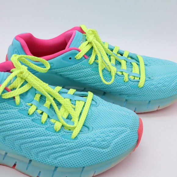 Reebok ZIG KINETICA Womens Size 3 Neon Blue/Pink FW7153 Lace Up Casual Shoes - Picture 4 of 11